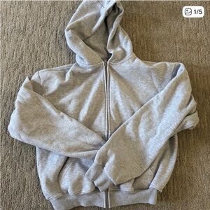 Skims Light Gray cropped hoodie